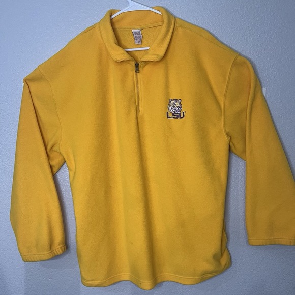 LSU Tigers Gold Quarter-Zip Fleece Pullover Sweatshirt, Size XL - Picture 1 of 6
